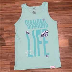 Diamond Supply co. Mens Turquoise Tank Top size S